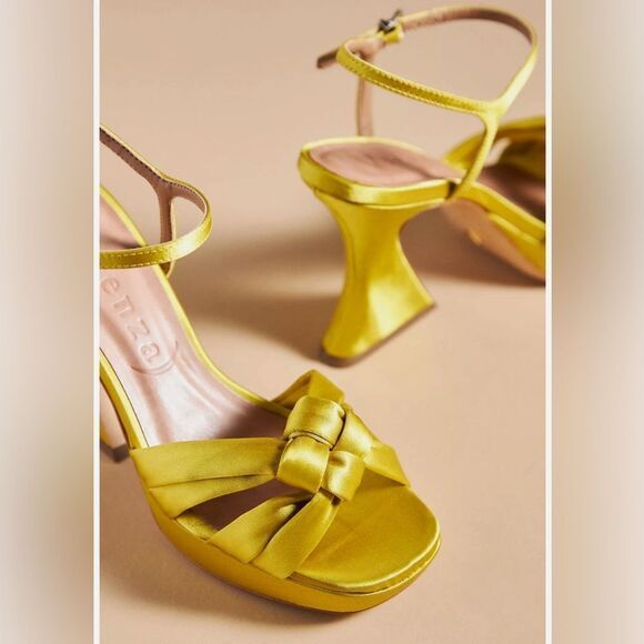 Vicenza Veneto knotted heels in mustard sz 38 - 7/7.5 US - Picture 2 of 7